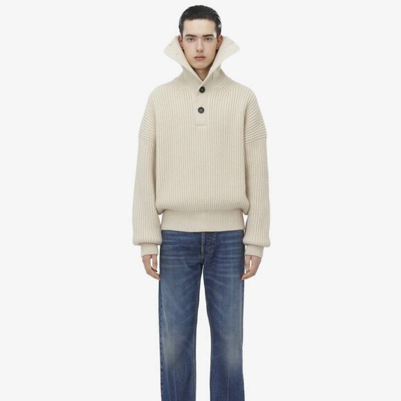 Alexander McQueen Funnel Neck Wool & Cashmere Sweater - Picture 1 of 11